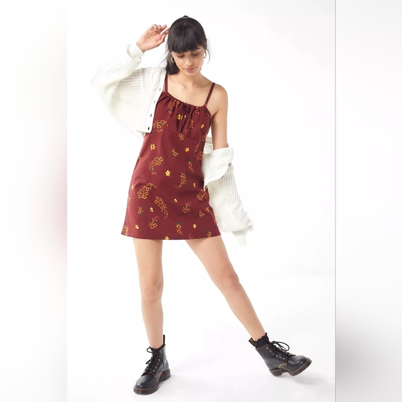 Urban Outfitters Ester Linen Tie-Front Floral Sleeveless Mini Dress Size XS - Picture 2 of 11